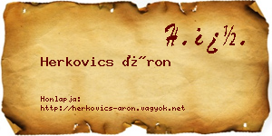 Herkovics Áron névjegykártya